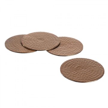 Just Slate Flat Hammered Copper Coasters (4 pieces)