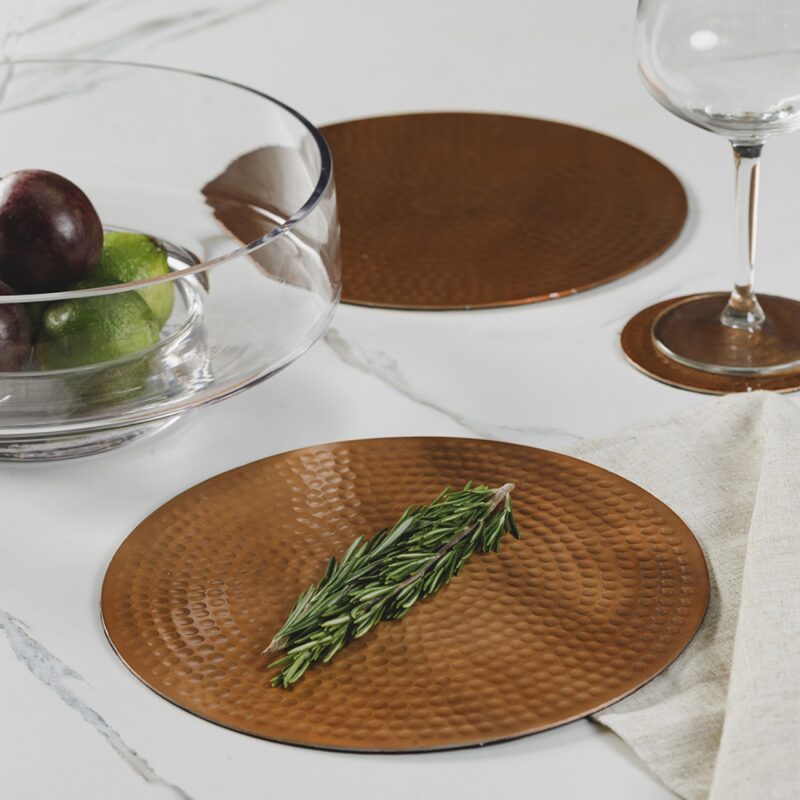 Just Slate Flat Hammered Copper Place Mats (2 pieces)