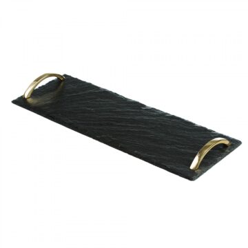 Just Slate Small Serving Tray With Gold Handles