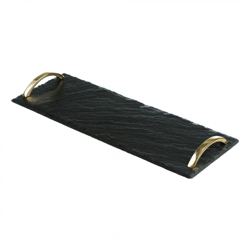 Just Slate Small Serving Tray With Gold Handles