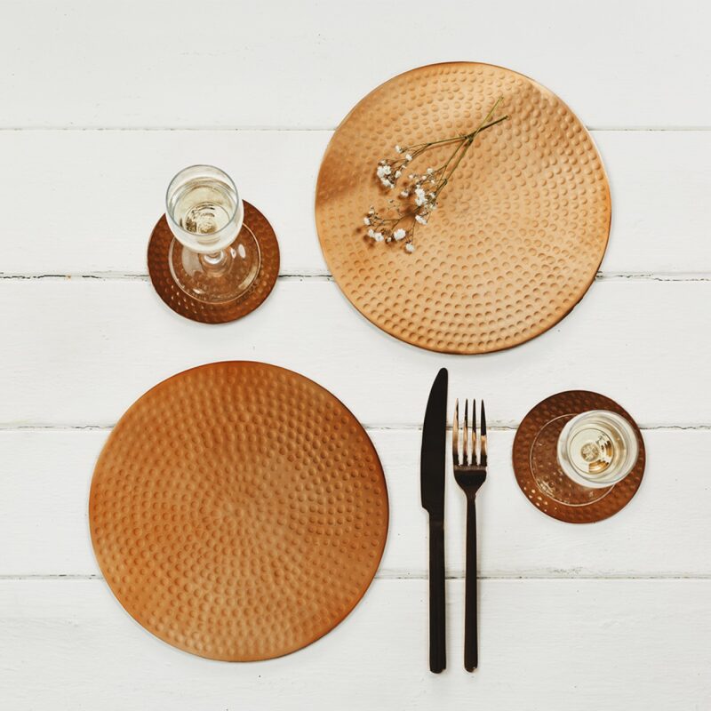 Just Slate Flat Hammered Copper Place Mats (2 pieces)