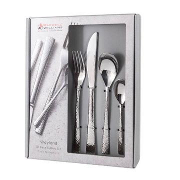 Maxwell & Williams Wayland Hammered Cutlery Set 16pc Gift Boxed