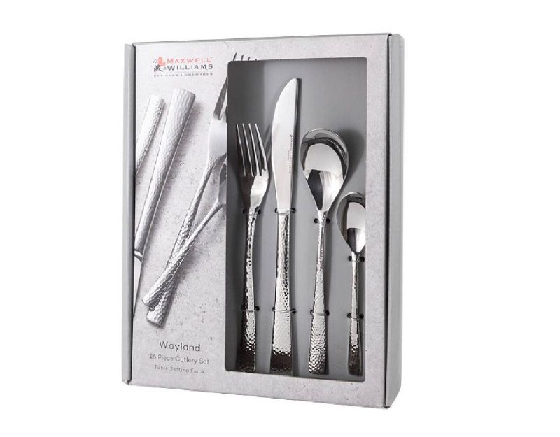 Maxwell & Williams Wayland Hammered Cutlery Set 16pc Gift Boxed