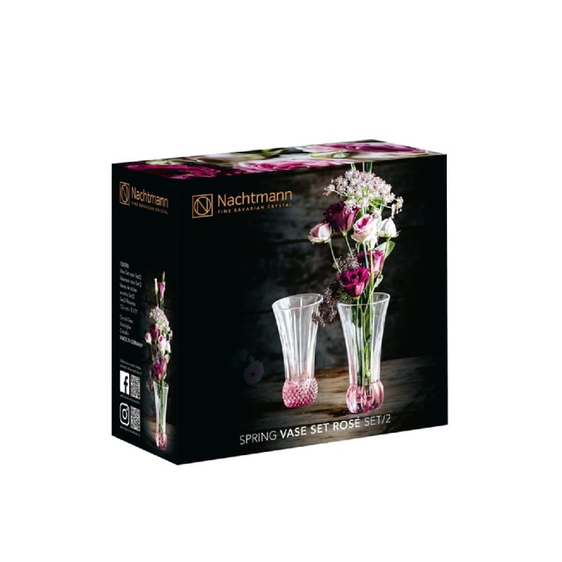 Nachtmann Spring Table Vases Set of 2 Rosé (13.6cm)