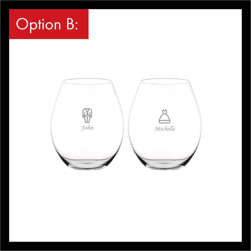 Riedel O Syrah Tumblers with engraving (Pair)