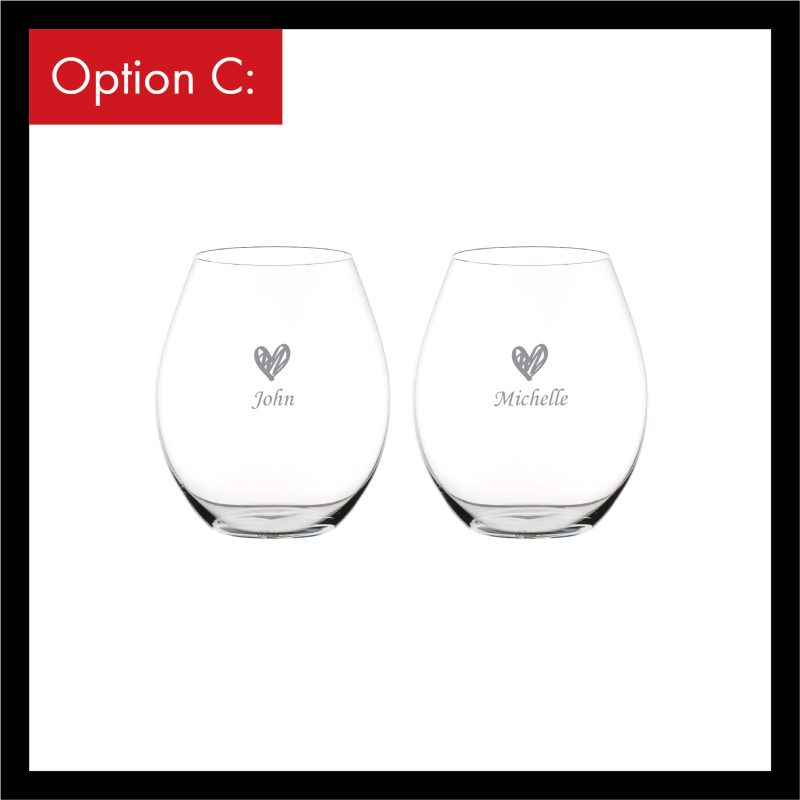 Riedel O Syrah Tumblers with engraving (Pair)