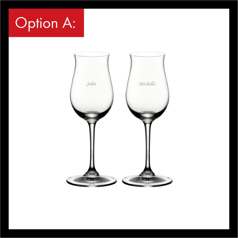 Riedel Vinum Cognac Hennessy Glass with engraving (Pair)