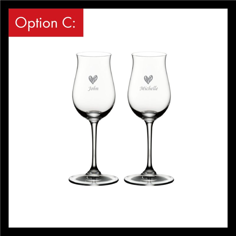 Riedel Vinum Cognac Hennessy Glass with engraving (Pair)