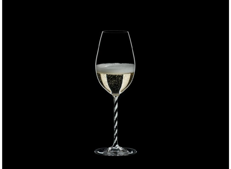 Riedel Fatto A Mano Champagne Wine Glass Black And White Twisted