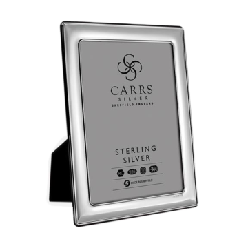 Carrs Silver - Plain Sterling Silver Photo Frame With Grey Velvet Back (With Engraving Option)