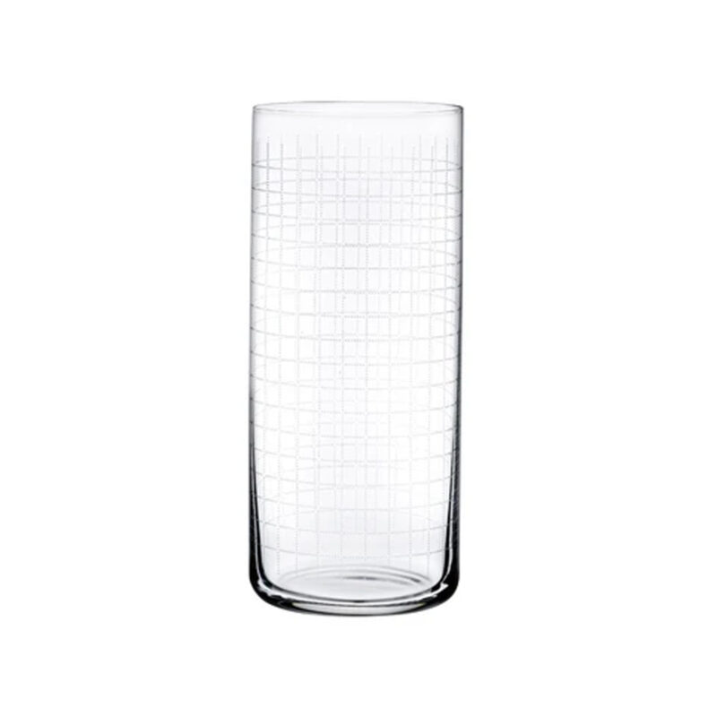 Nude Finesse Grid High Ball Glasses (Set of 4)