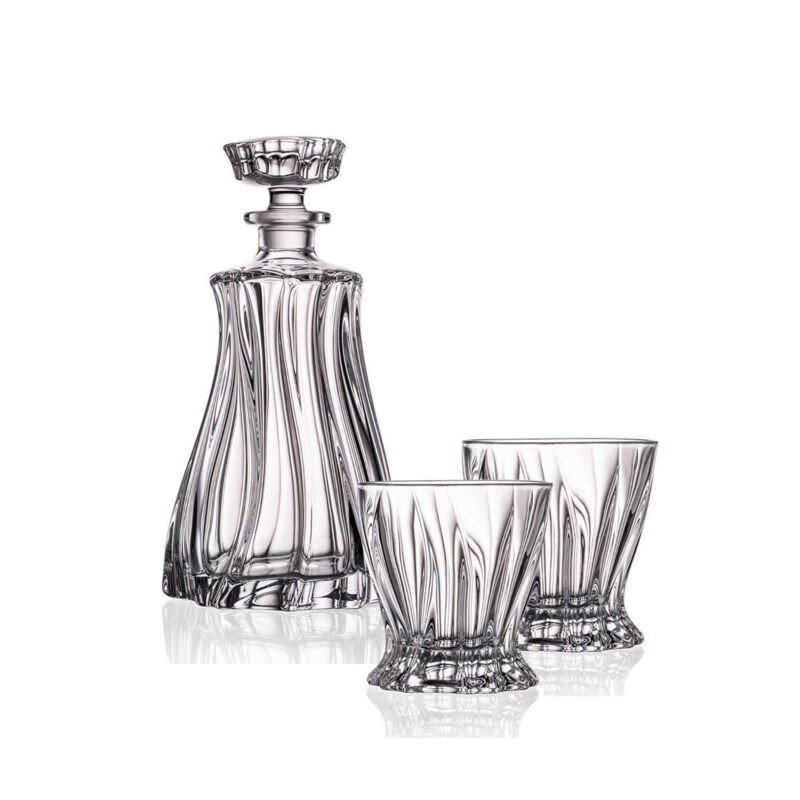 Bohemia Crystal Plantica Whisky Set 1+2 (Decanter + Tumbler)