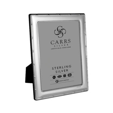 Carrs Silver - Reed & Ribbon Sterling Silver Photo Frame With Grey Velvet Back 8 x 6