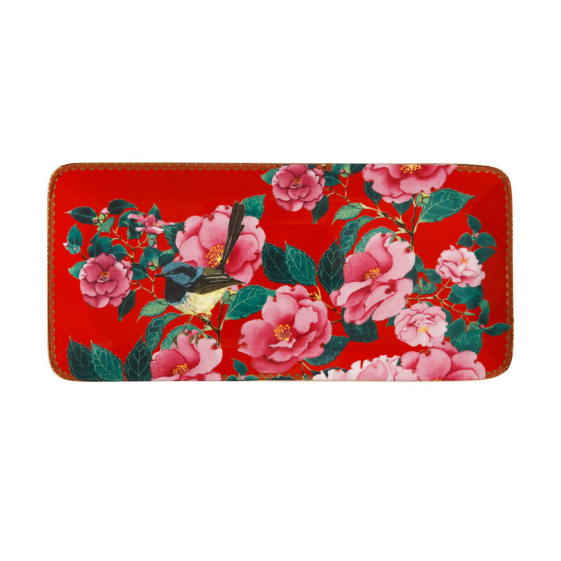 Maxwell & Williams Teas & C's Silk Road Rectangle Platter 33x15.5cm Cherry Red