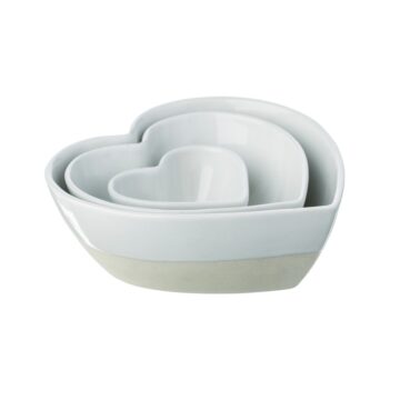 Just Slate 3 Heart Stoneware Nesting Bowls