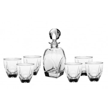 Bohemia Crystal Fjord Whisky Set (1 Decanter + 6 Tumblers)