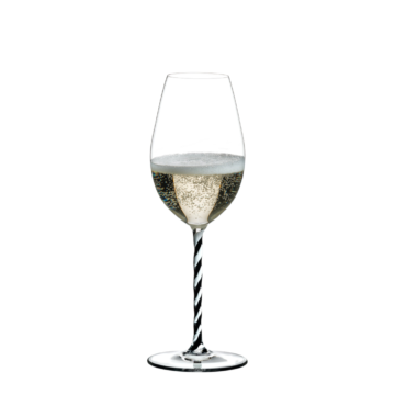 Riedel Fatto A Mano Champagne Wine Glass Black And White Twisted