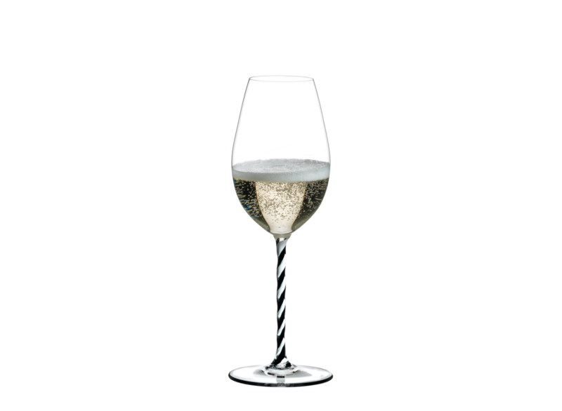 Riedel Fatto A Mano Champagne Wine Glass Black And White Twisted