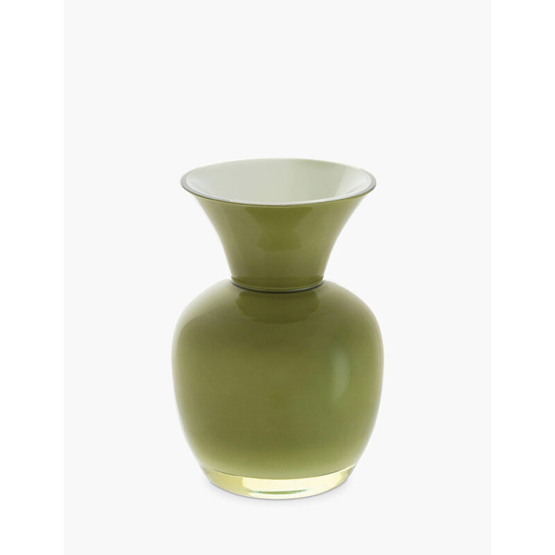 Dartington Olive & White Vase 10.5cm