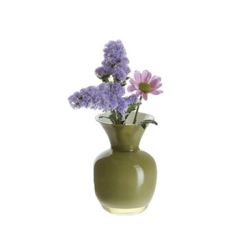 Dartington Olive & White Vase 10.5cm