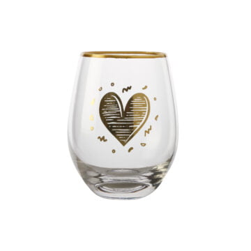 Maxwell & Williams The Letterettes Stemless Glass 500ML Heart Gift Boxed