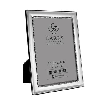 Carrs Silver - Egg & Bead Sterling Silver Photo Frame With Wood Back