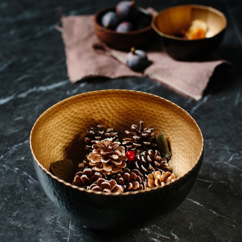 Just Slate Gold Serving Bowl