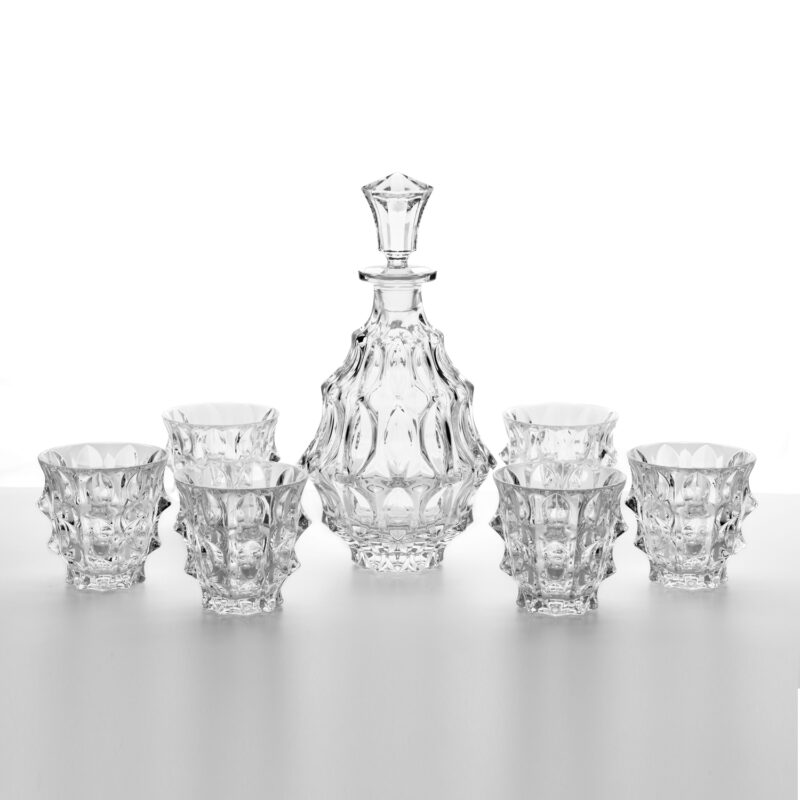 Bohemia Crystal Fortune Whisky Set (1 Decanter + 6 Tumblers)