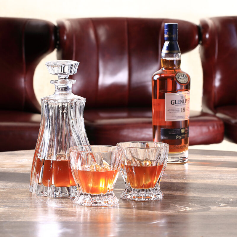 Bohemia Crystal Plantica Whisky Set 1+2 (Decanter + Tumbler)