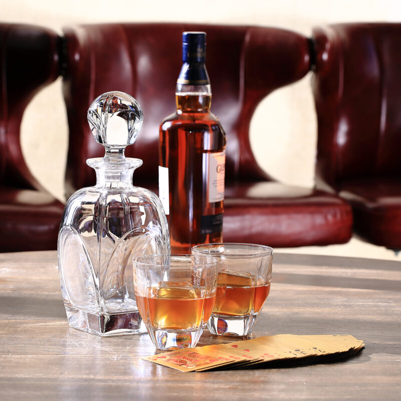 Bohemia Crystal Fjord Whisky Set (1 Decanter + 6 Tumblers)