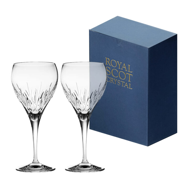 Royal Scot Sapphire Pair of Small Wines with Blue Gift Box