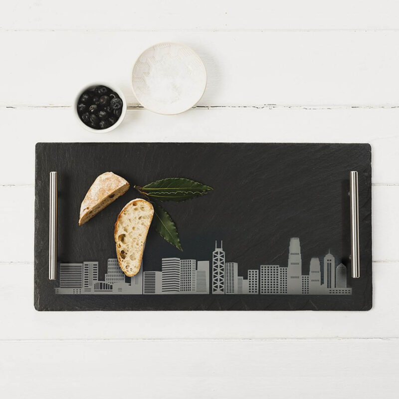 Just Slate 4 Round Slate Coasters (Hong Kong Theme Graphics)