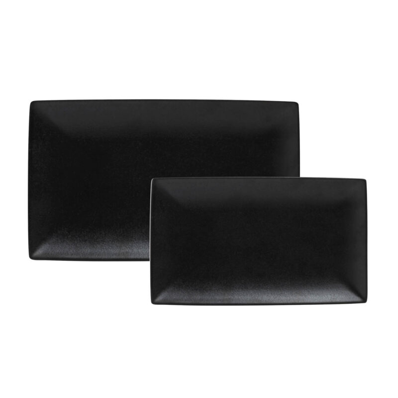 Maxwell & Williams Caviar Black Rectangle Platter Set of 2