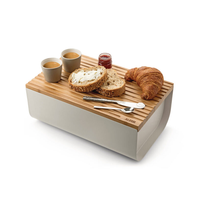 Alessi Mattina Bread Box, Bread Bin Warm Grey