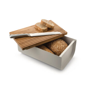 Alessi Mattina Bread Box, Bread Bin Warm Grey