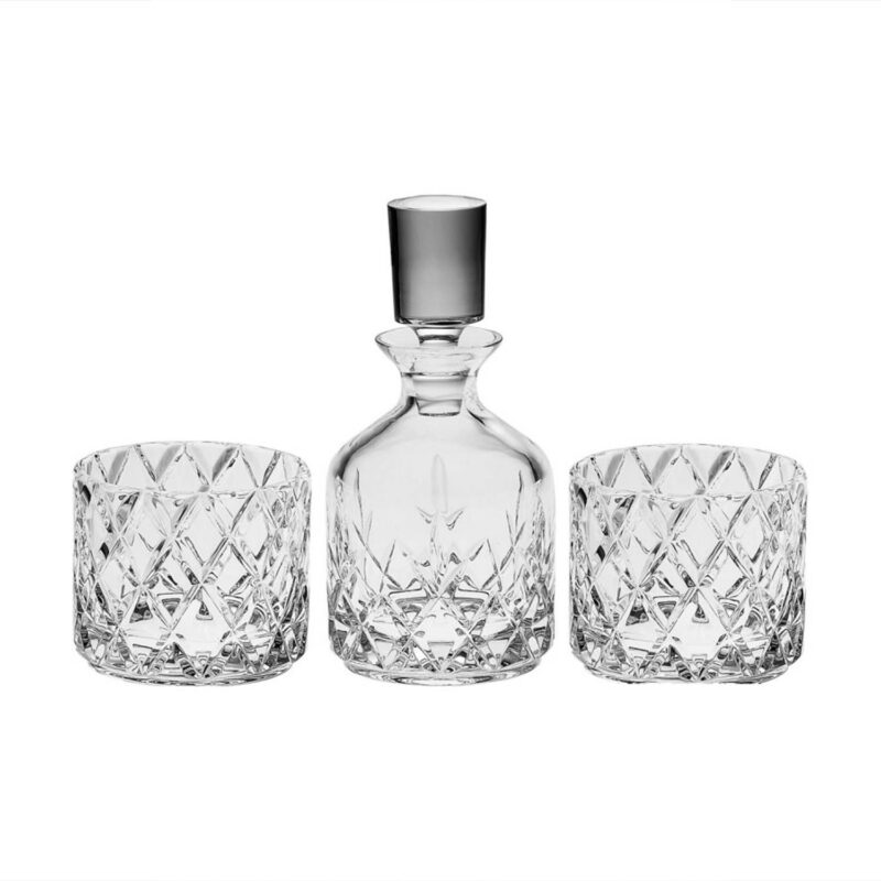 Bohemia Crystal Minister Whisky Set (1 Decanter + 2 Tumblers)