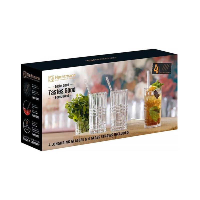 Nachtmann Tastes Good Long Drink Set (4 Long Drink + 4 Glass Straws)