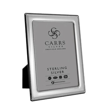 Carrs Silver - Bead Sterling Silver Photo Frame With Wood Back