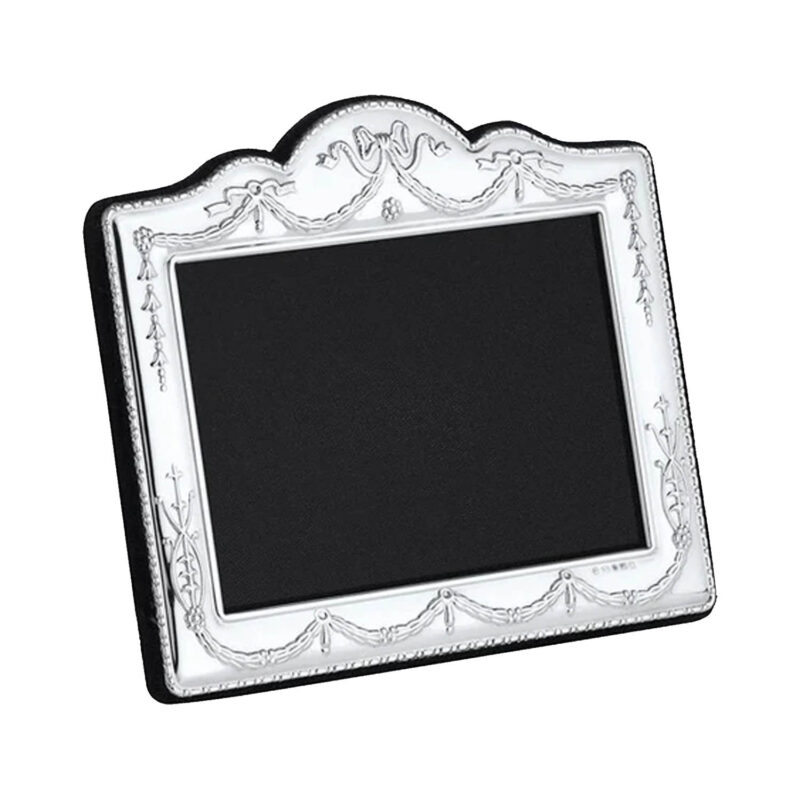 Carrs Silver - Traditional Sterling Silver Photo Frame With Grey Velvet Back 7" x 5"