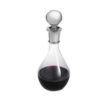 Carrs Silver - Wine Decanter Sterling Silver Plain Crystal