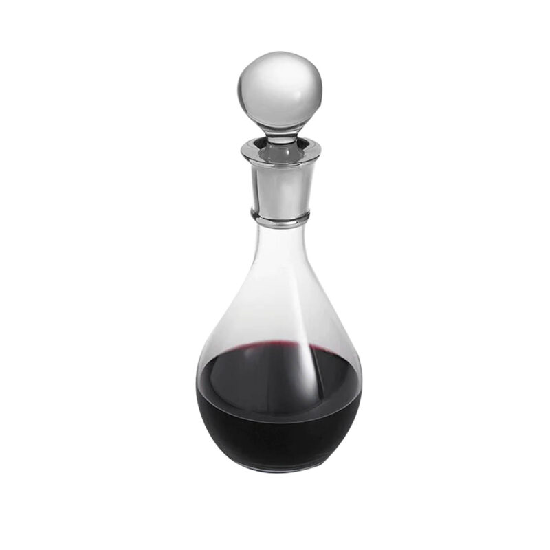 Carrs Silver - Wine Decanter Sterling Silver Plain Crystal