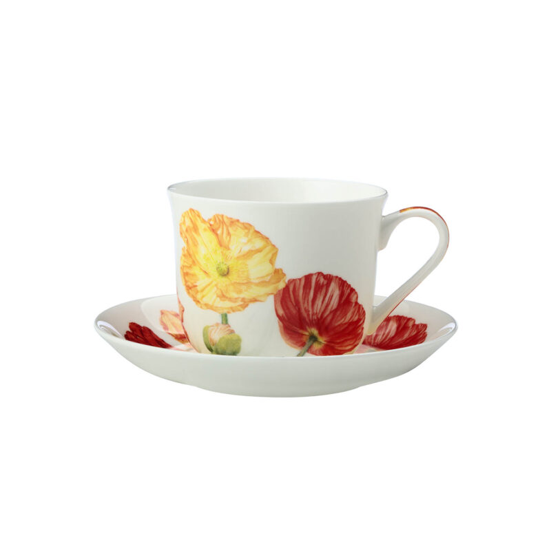 Maxwell & Williams Katherine Castle Floriade Breakfast Cup & Saucer 480ML Poppy