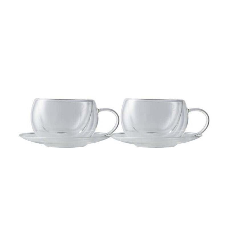 Maxwell & Williams Blend Double Wall Cup & Saucer 270ML Set of 2 Gift Boxed