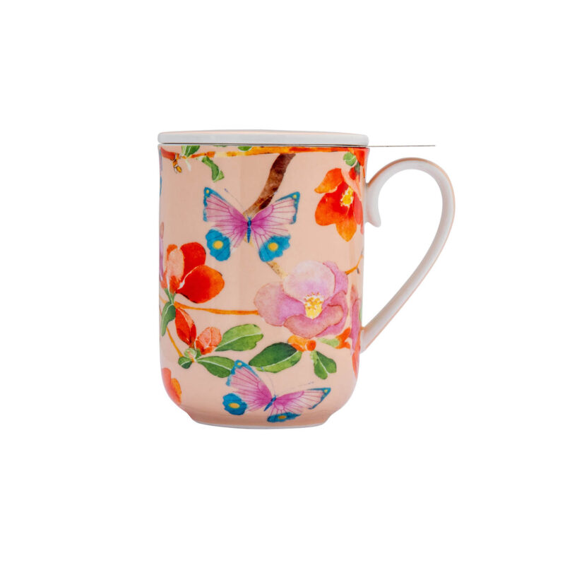 Maxwell & Williams Gabby Malpas Posey Mug With Infuser 340ML Japonica Joy Gift Boxed