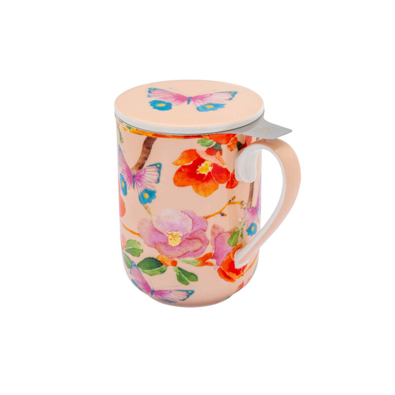 Maxwell & Williams Gabby Malpas Posey Mug With Infuser 340ML Japonica Joy Gift Boxed