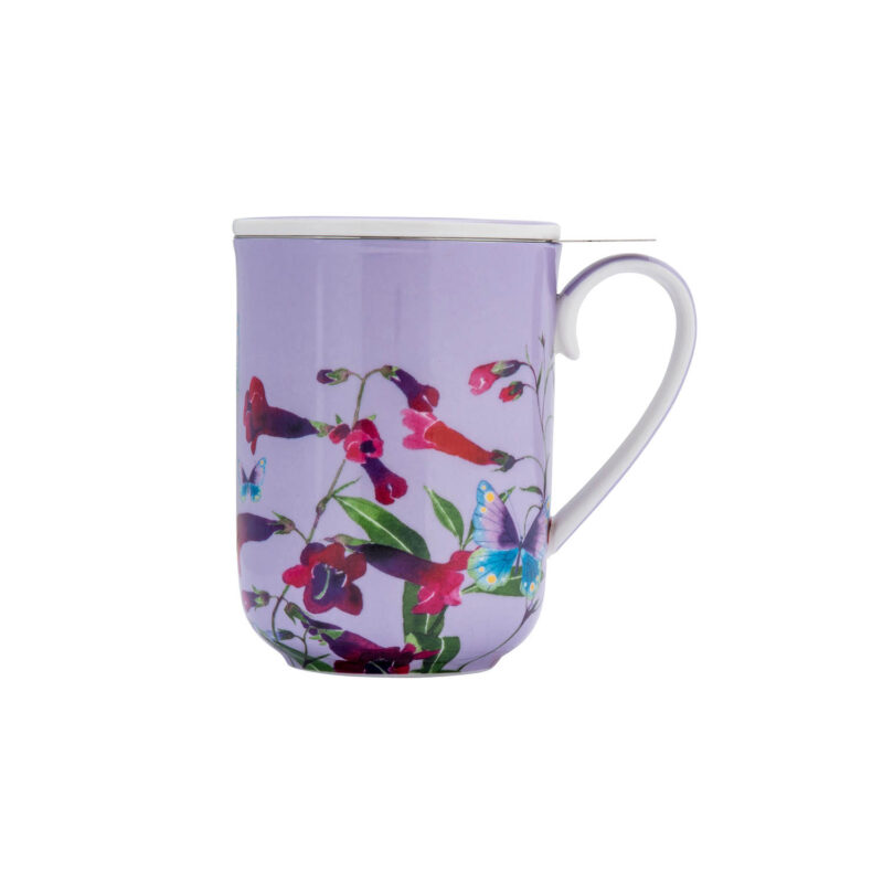 Maxwell & Williams Gabby Malpas Posey Mug With Infuser 340ML Perennial Penstemons Gift Boxed