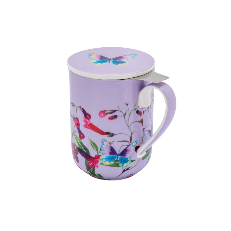 Maxwell & Williams Gabby Malpas Posey Mug With Infuser 340ML Perennial Penstemons Gift Boxed