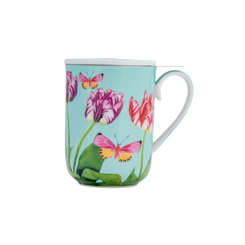 Maxwell & Williams Gabby Malpas Posey Mug With Infuser 340ML Tulip Love Gift Boxed