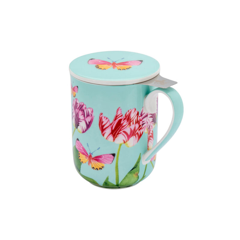 Maxwell & Williams Gabby Malpas Posey Mug With Infuser 340ML Tulip Love Gift Boxed