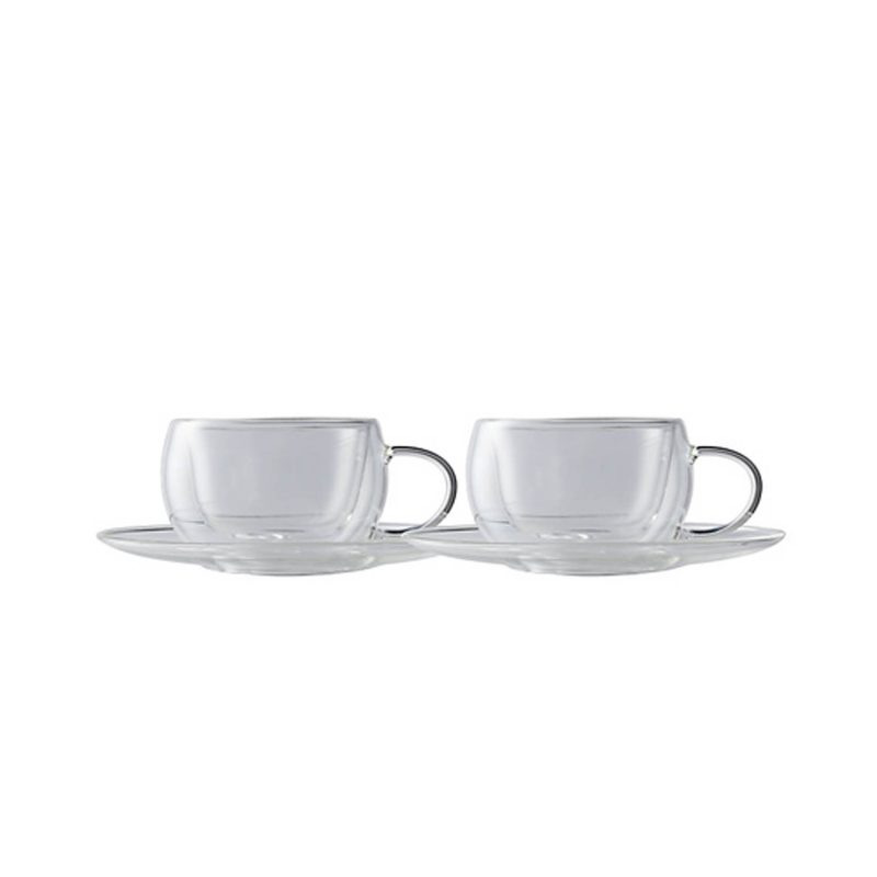 Maxwell & Williams Blend Double Wall Cup & Saucer 80ML (Set of 2)